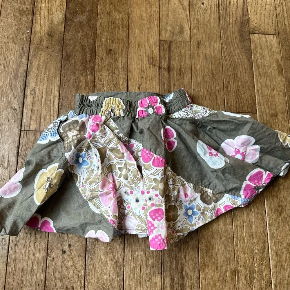 The Childrens Place Floral Skort Girls Size 12 Months Tie‎ Waist Boho Chic